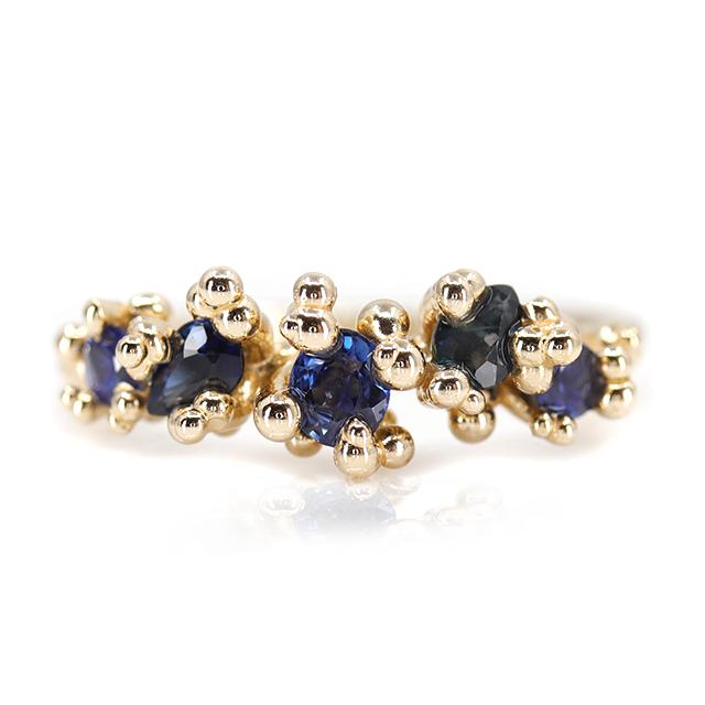 Areia Blue Sapphire Cluster Ring - Magpie Jewellery