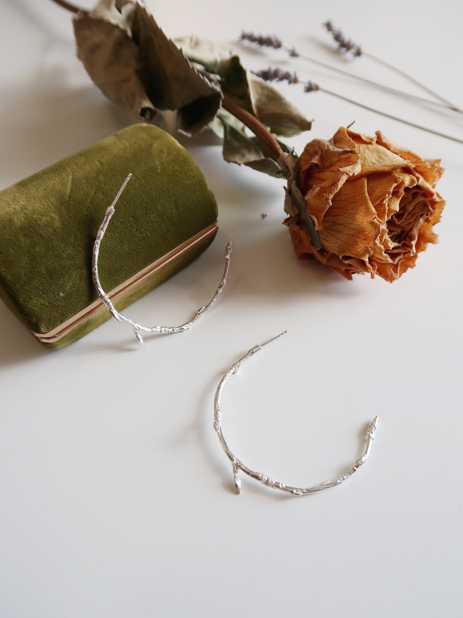 Branch Hoop Earrings - Magpie Jewellery