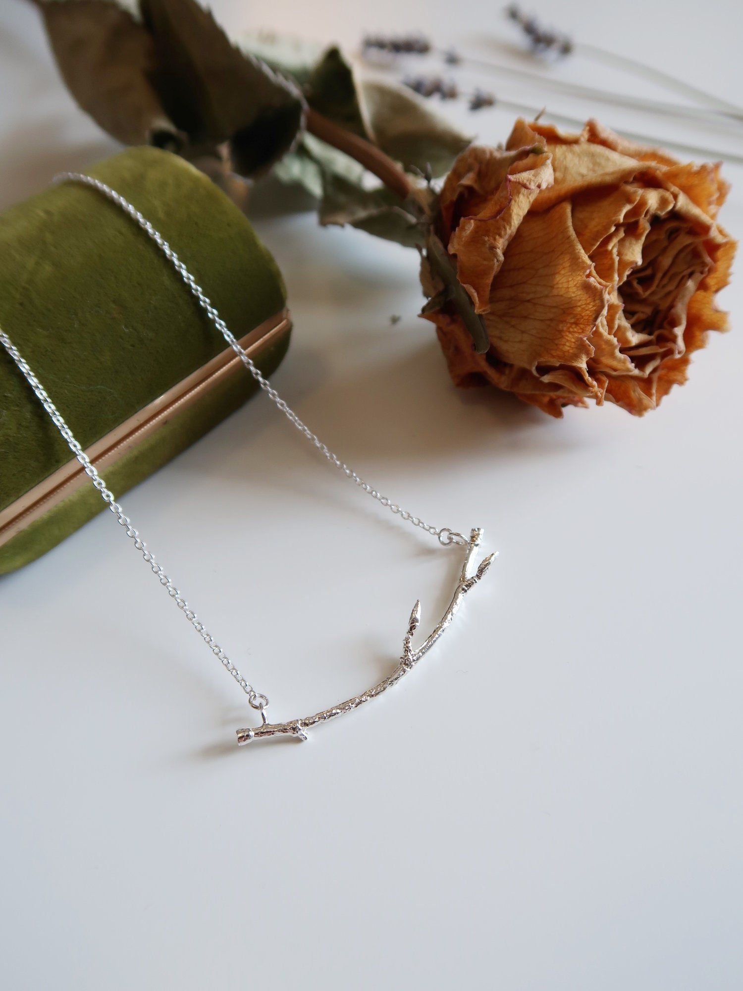 Curved Branch Bar Necklace - Magpie Jewellery