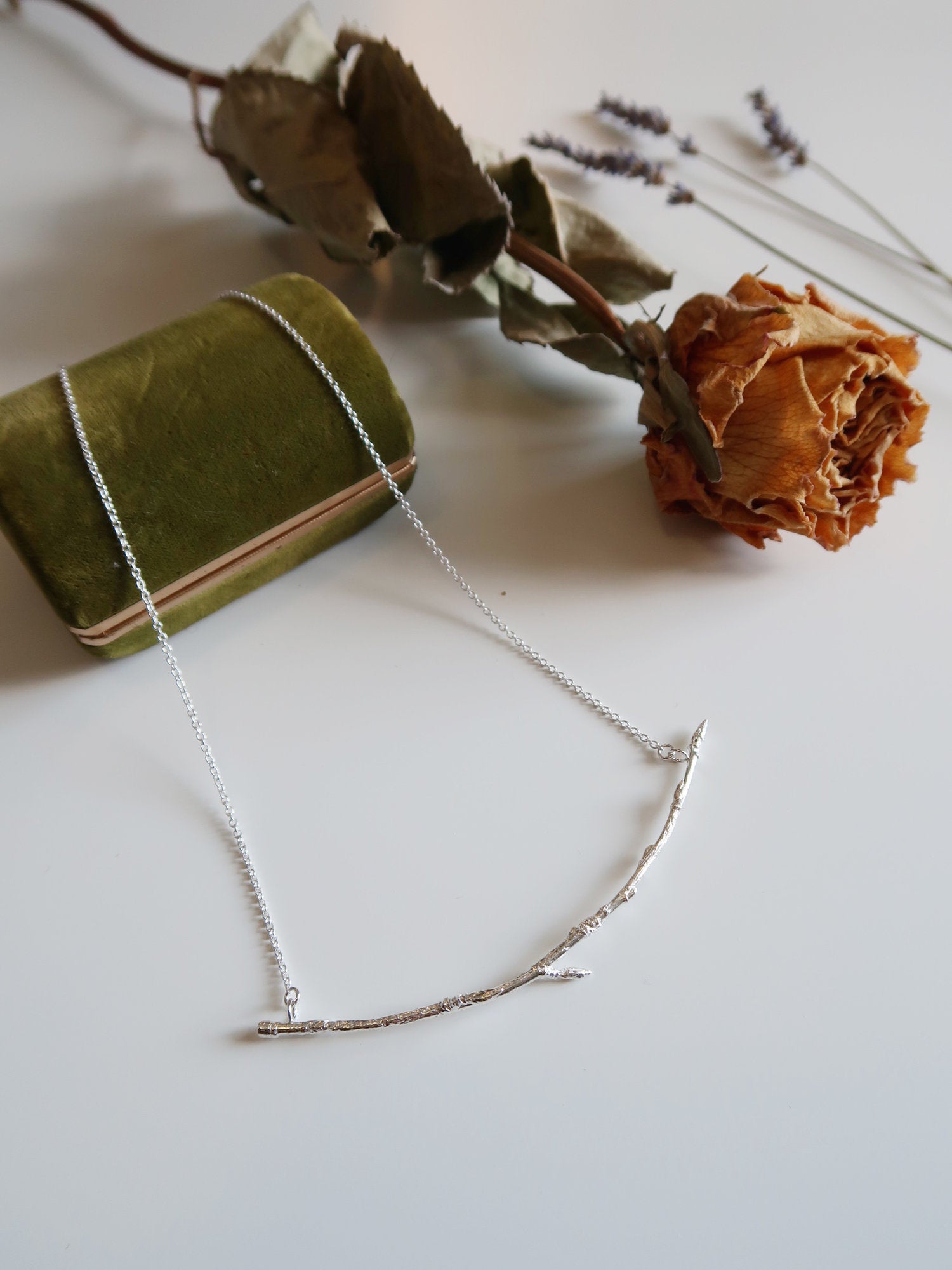 Curved Branch Bar Necklace - Magpie Jewellery