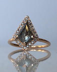 Salt & Pepper Kite Diamond Halo Ring | Magpie Jewellery