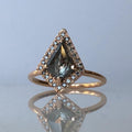 Salt & Pepper Kite Diamond Halo Ring | Magpie Jewellery