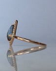 Salt & Pepper Kite Diamond Halo Ring - Magpie Jewellery