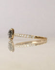  Yellow Gold Ring w/ .78ct Salt & Pepper Rose Cut Cushion Diamond