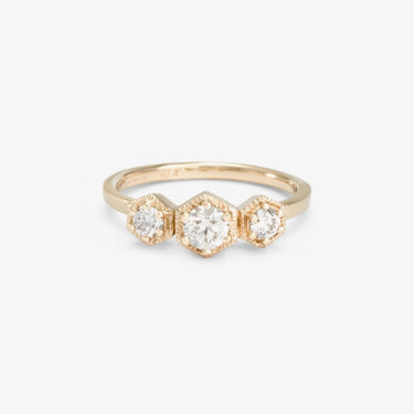 Triple Hexagon Diamond Ring | Magpie Jewellery