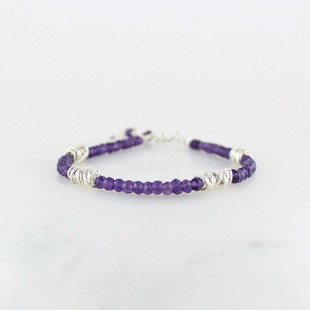 Silver Twist Stacking Bracelet | Magpie Jewellery | Amethyst