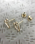 14k Heart Studs - Magpie Jewellery