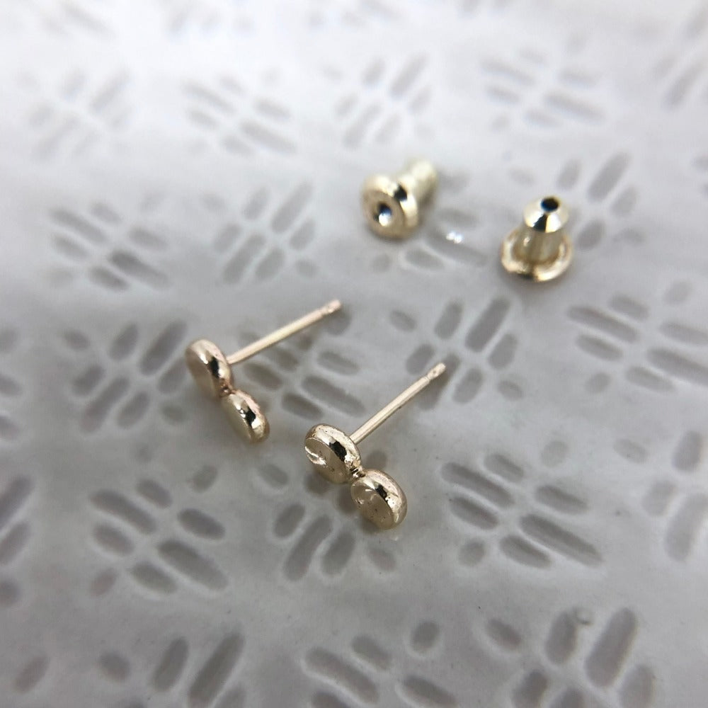 14k Pebble Studs - Magpie Jewellery