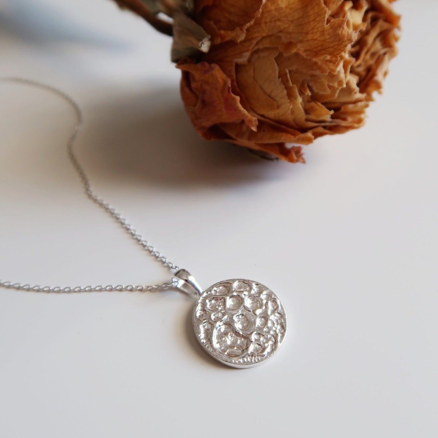 Textured Moon Necklace - Magpie Jewellery