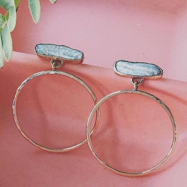 Pearl Cloud Hoop Earrings | Magpie Jewellery