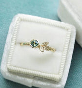 Triple Leaf Solitaire w/ .34ct Green Sapphire - Magpie Jewellery