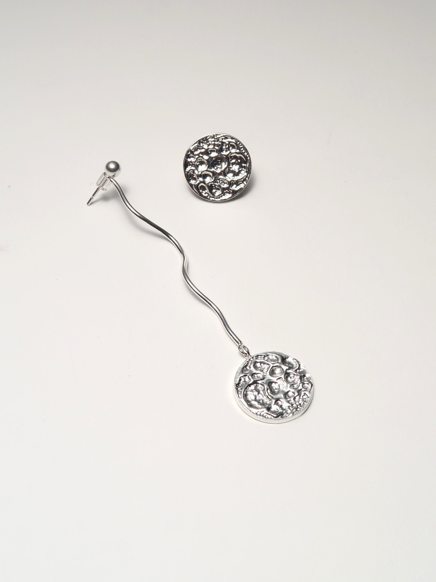 Asymmetrical Moon Statement Earrings - Magpie Jewellery