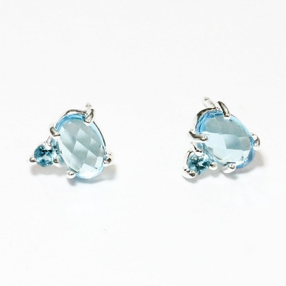 Mini Blue Topaz Studs - Magpie Jewellery