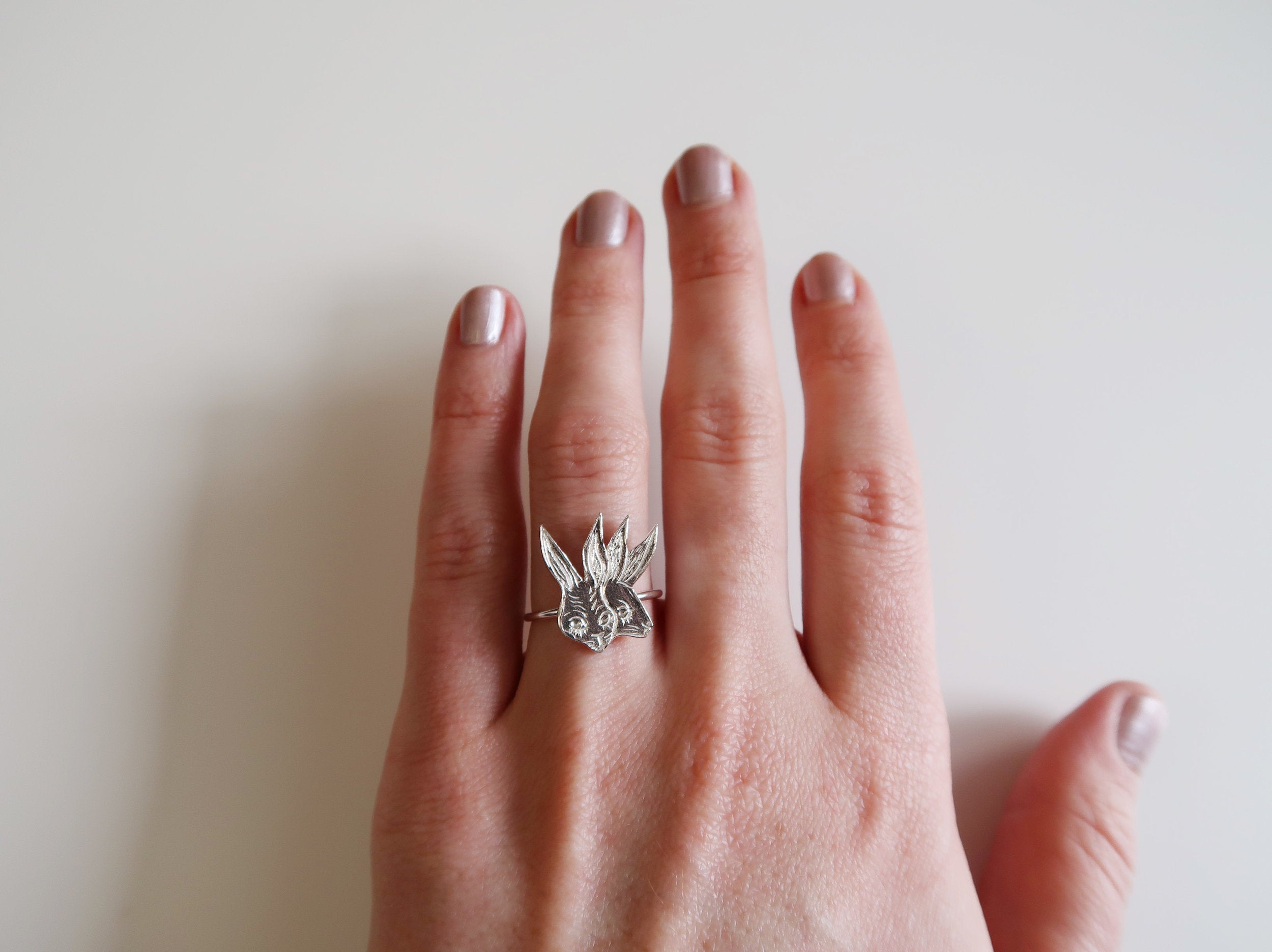 Two-Headed Rabbit Ring - Magpie Jewellery