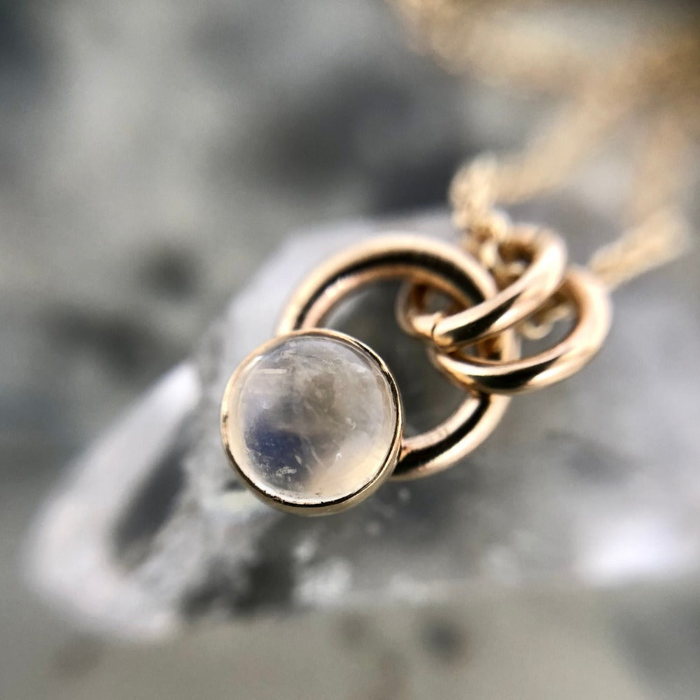 Crescent Moonstone Necklace - Magpie Jewellery