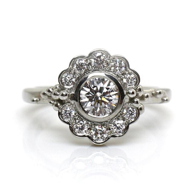 Amora Diamond Halo Ring - Magpie Jewellery