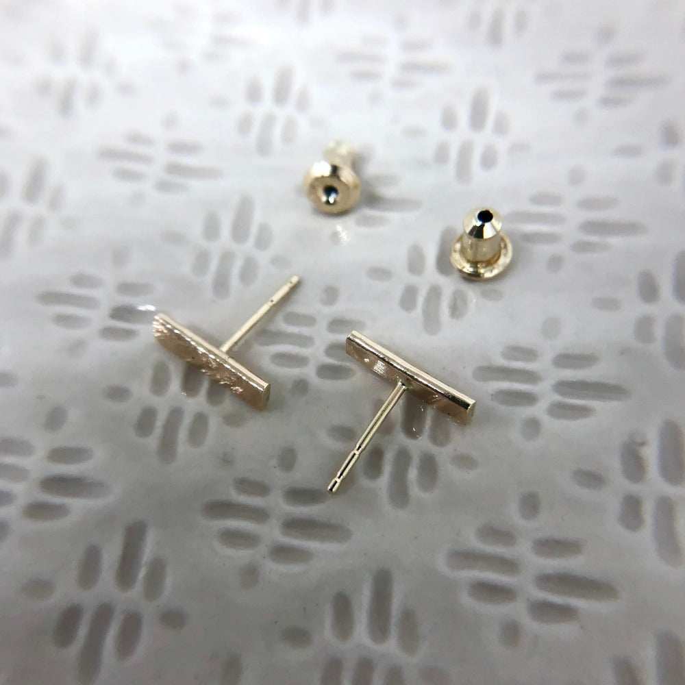 14k Bar Studs - Magpie Jewellery