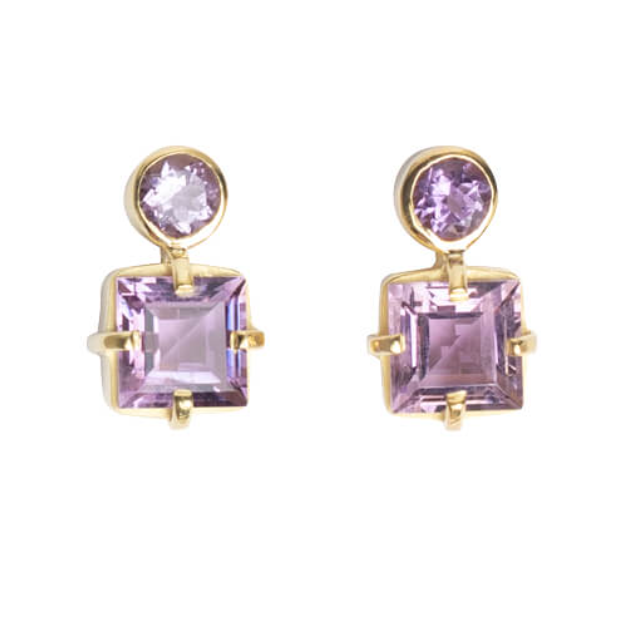 Isola Bella Gold Vermeil Amethyst Stud Earrings - Magpie Jewellery