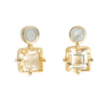 Isola Bella Gold Vermeil Citrine and Green Amethyst Stud Earrings - Magpie Jewellery