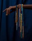 4-Corners Necklace - Lapis, Lace Agate, Red & Green Aventurine - Magpie Jewellery