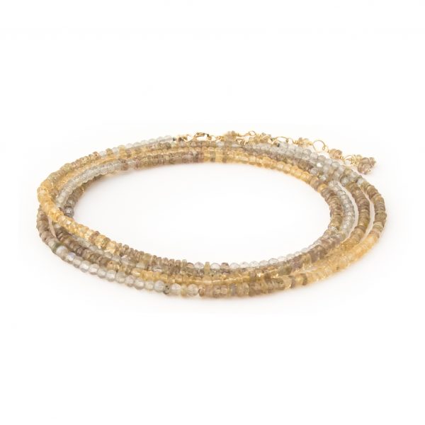 Citrine, Garnet &amp; Labradorite Ombre Wrap Bracelet - Magpie Jewellery