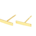 14k yellow gold Studs shaped as a small rectangle