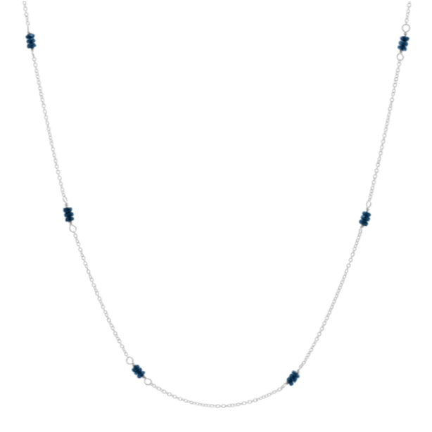Luna Blue Sapphire Station Necklace - Magpie Jewellery