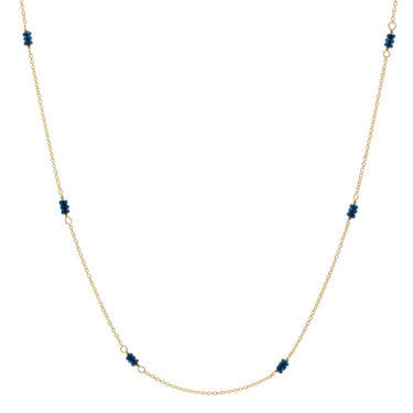 Luna Blue Sapphire Station Necklace - Magpie Jewellery