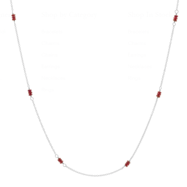 Luna Ruby Station Necklace - Magpie Jewellery