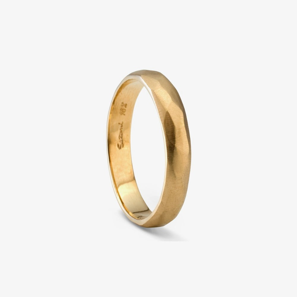 3.5mm Faceted Band YG | Magpie Jewellery
