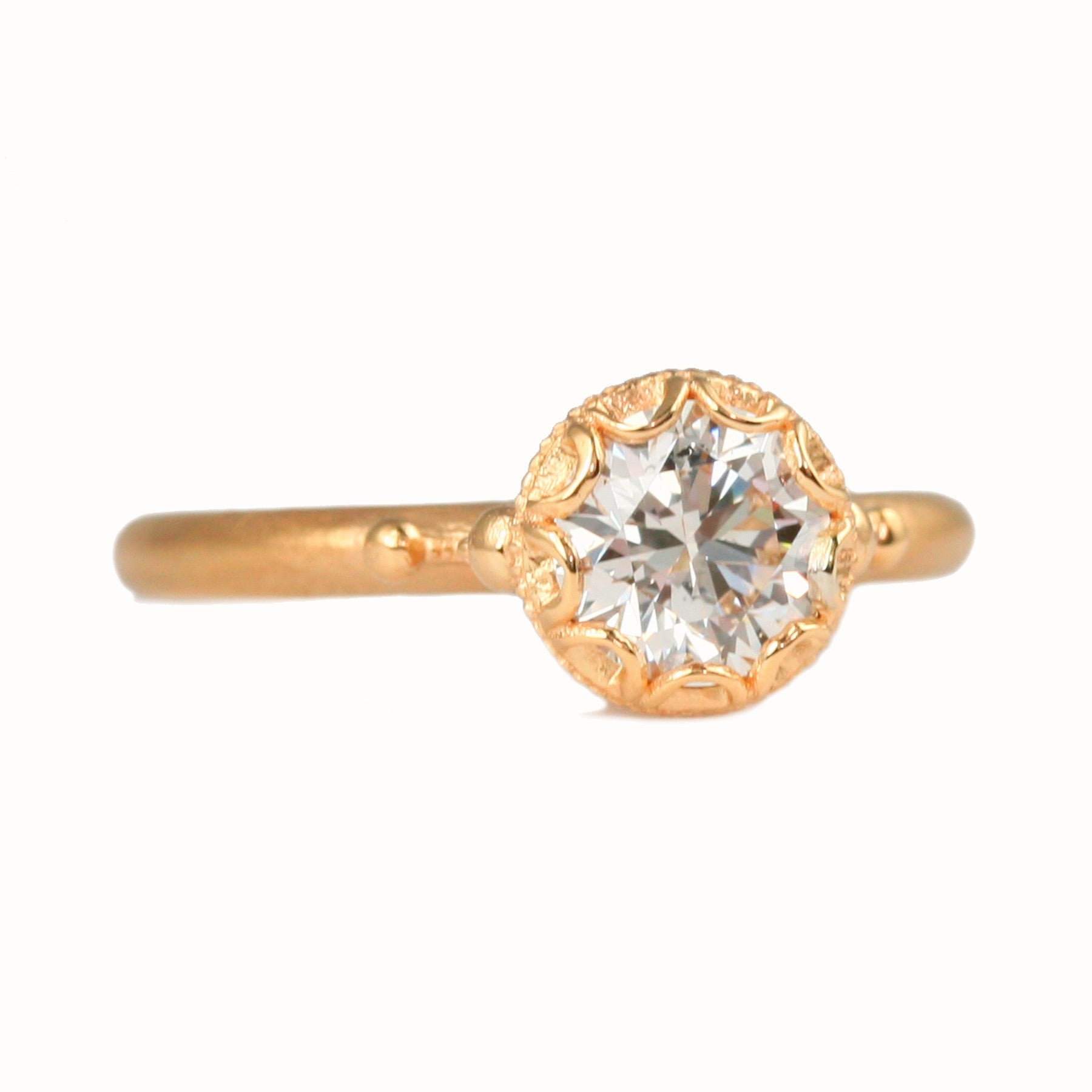 Scalloped Bezel Ring Rose Gold | Magpie Jewellery