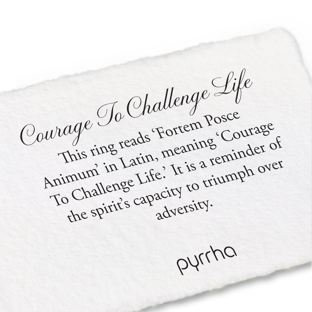 Courage To Challenge Life 14K Gold Poesy Ring | Magpie Jewellery