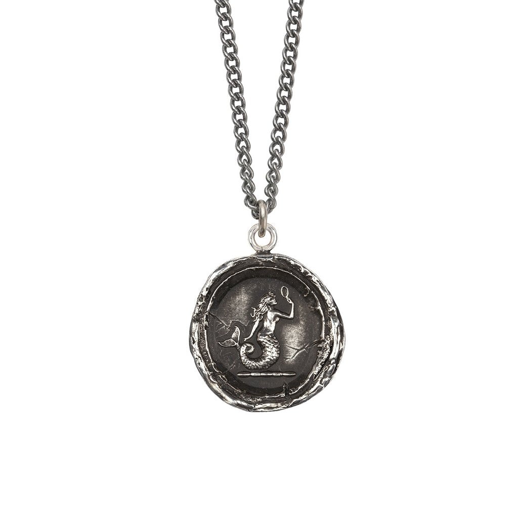 Mermaid Talisman Curb-Silver