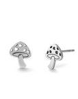 Silver Mushroom Stud Earrings - Magpie Jewellery