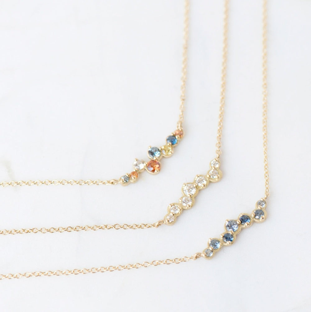 Cascade Multi-Sapphire Necklace - Magpie Jewellery