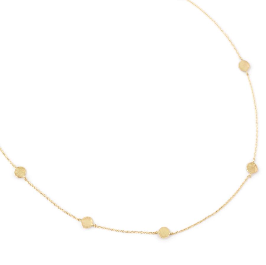 Eight Hammered Gold Disc Necklace Y Gold | Magpie Jewellery