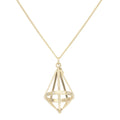 Pentagonal Cage Necklace - no gemstone, scattered pave