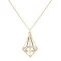 Pentagonal Cage Necklace - no gemstone, full pave
