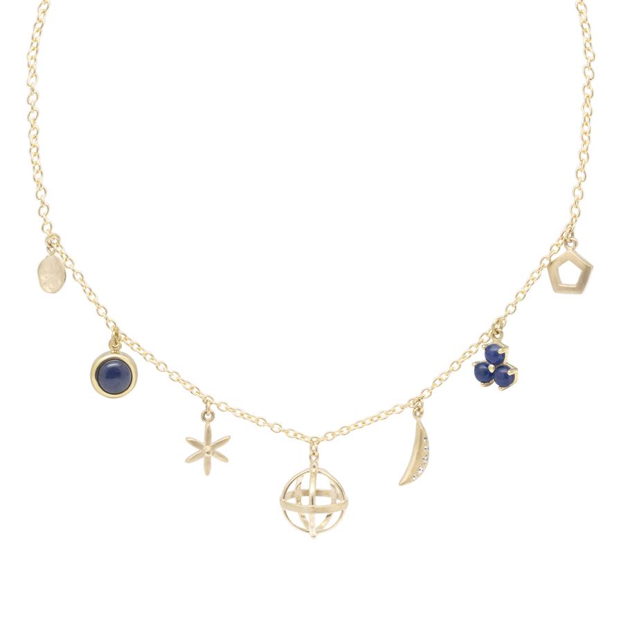 Multi Charm Necklace - Blue Sapphire