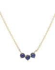 Trio Crescent Necklace - Blue Sapphire | Magpie Jewellery