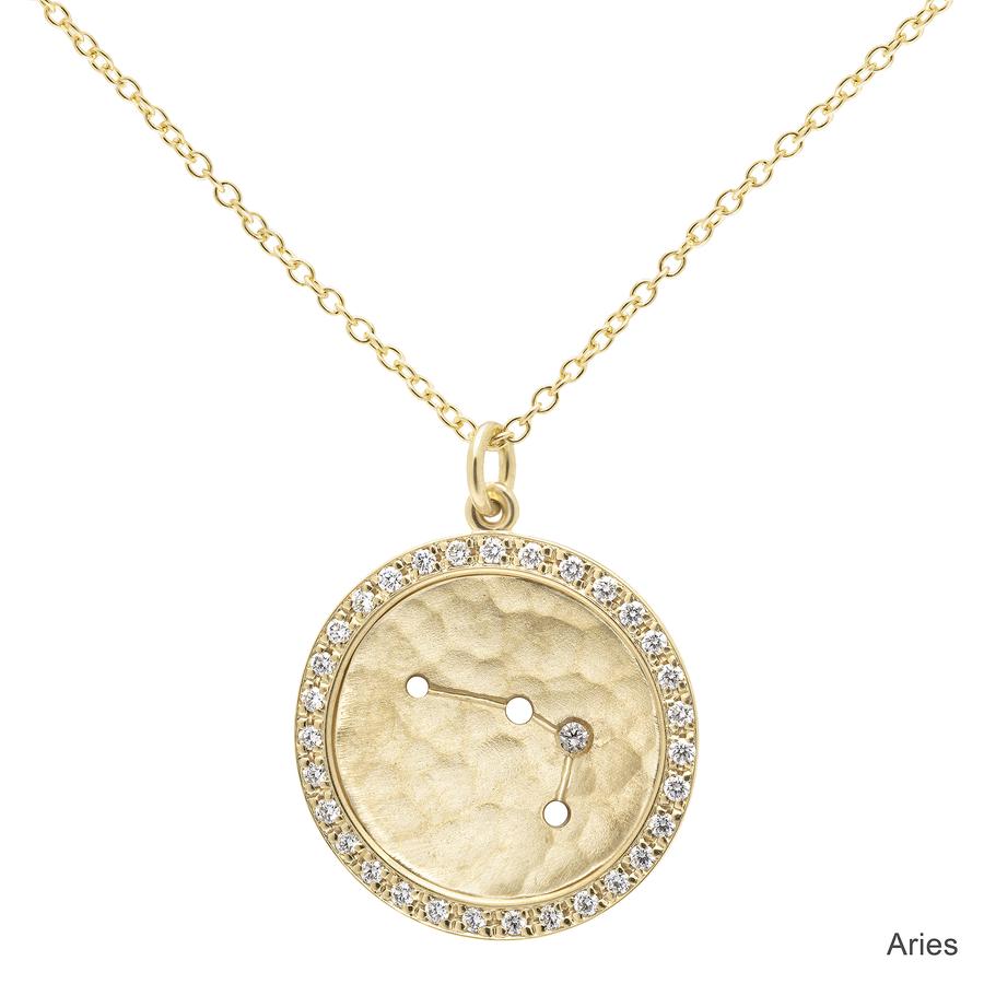 Pave Halo Celestial Sign Necklace Aries | Magpie Jewellery