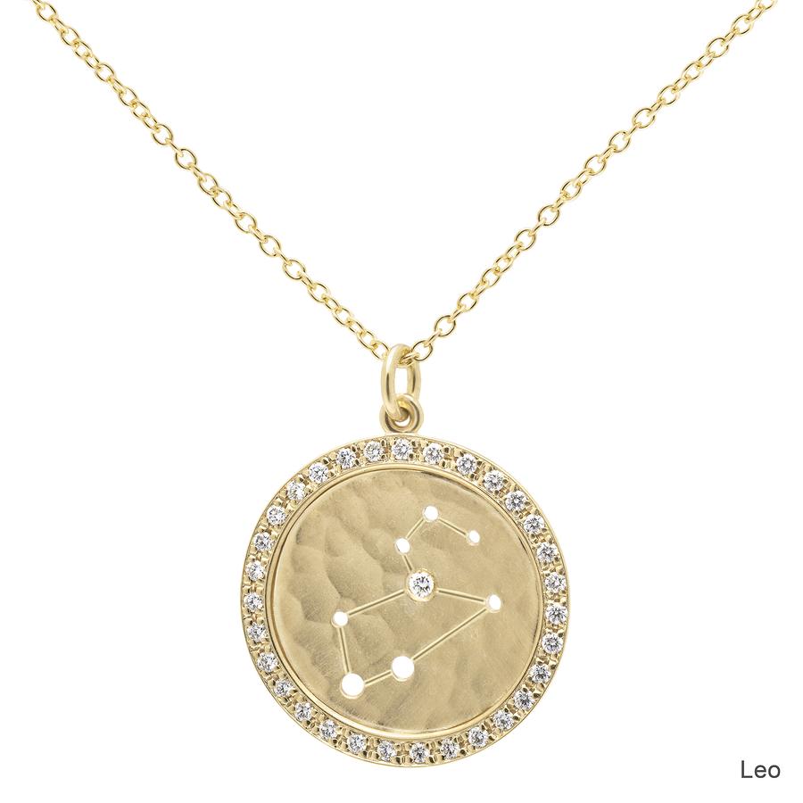 Pave Halo Celestial Sign Necklace Leo | Magpie Jewellery
