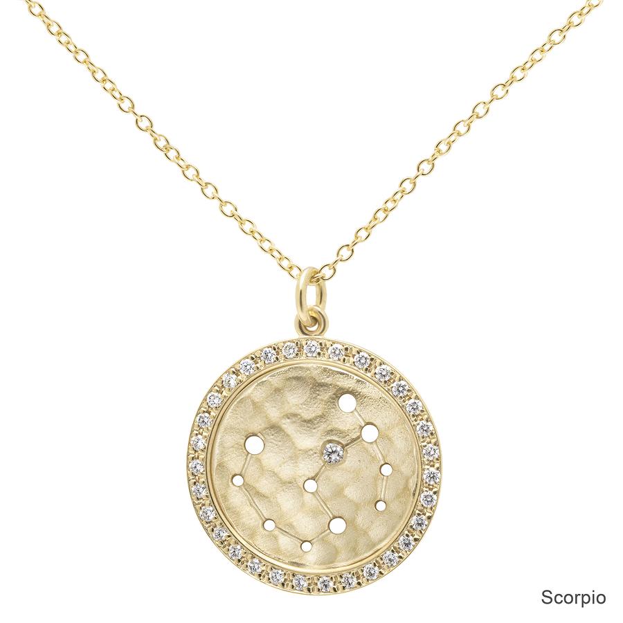 Pave Halo Celestial Sign Necklace Scorpio | Magpie Jewellery