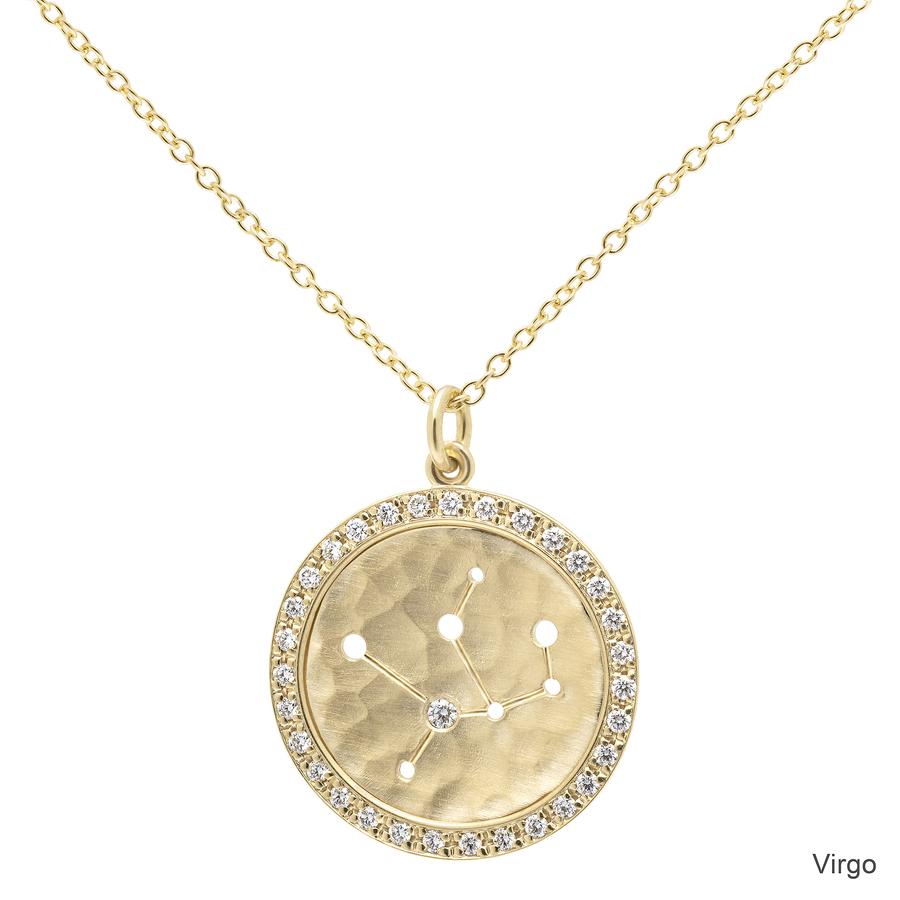 Pave Halo Celestial Sign Necklace Virgo | Magpie Jewellery