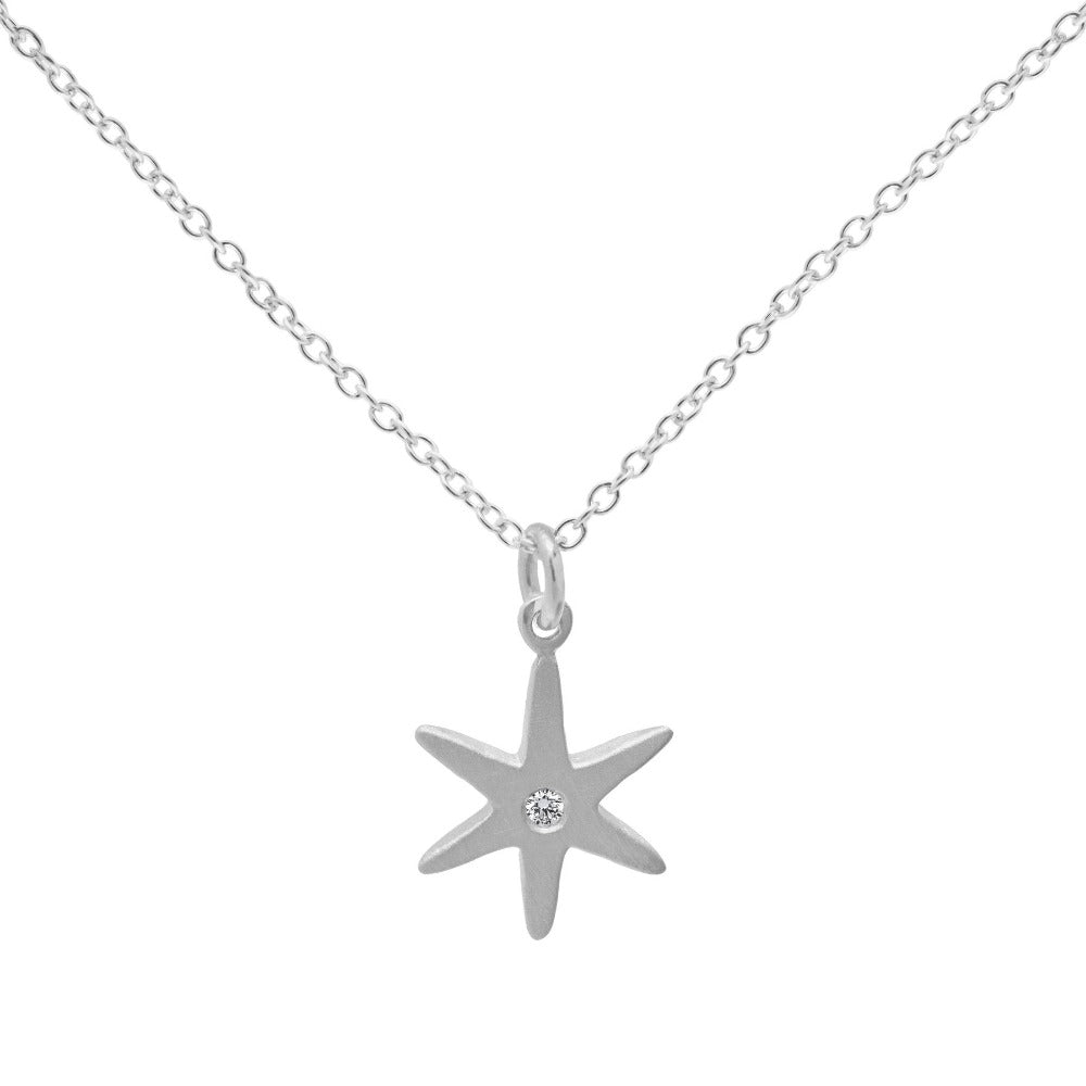 Diamond Center Star Necklace - Magpie Jewellery