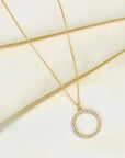 Halo Diamond Pave Open Circle Necklace | Magpie Jewellery