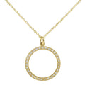 Halo Diamond Pave Open Circle Necklace | Magpie Jewellery