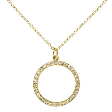 Halo Diamond Pave Open Circle Necklace | Magpie Jewellery