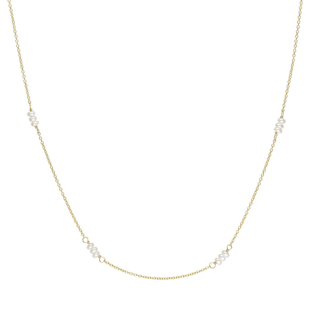 Luna Freshwater Pearl Station Necklace - Magpie Jewellery