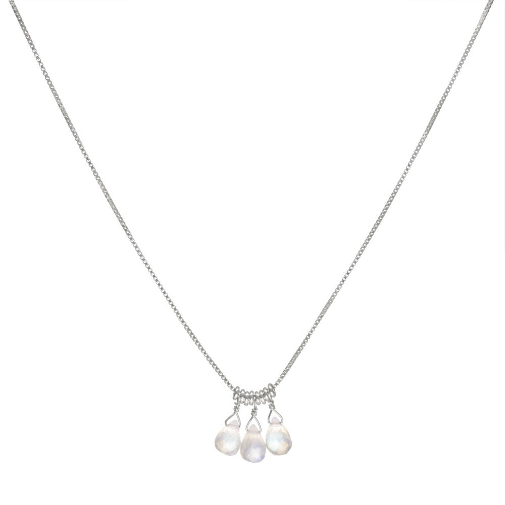 Luna Moonstone Cluster Necklace - Magpie Jewellery